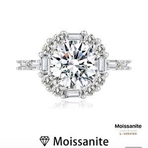 GRA Certified 2ct Moissanite Ring Sz 7